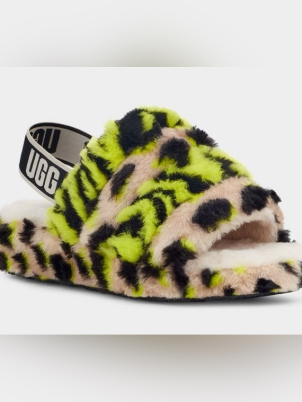 UGG Fluff Yeah Animalia Slides Leopard Size 7